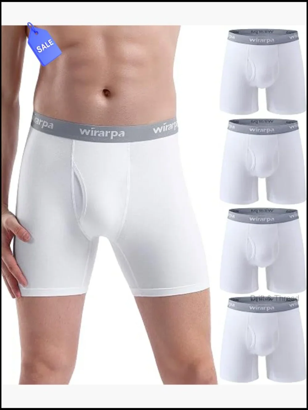 Men's Boxer Briefs Cotton Stretch Underwear Open Fly Tagless 4 Pack XL